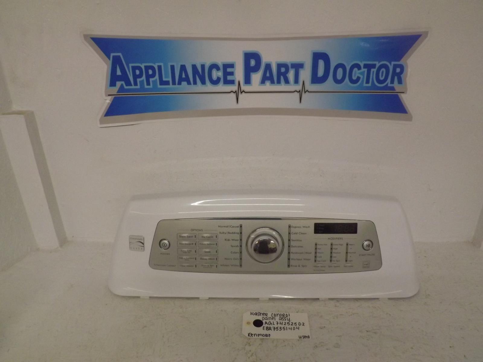 Kenmore Washer AGL74252502 EBR75351404 Control Panel Assembly Used Kenmore Washer AGL74252502 EBR75351404 Control Panel Assembly Used
